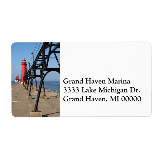 Etiqueta de dirección de Grand Haven (Frente)