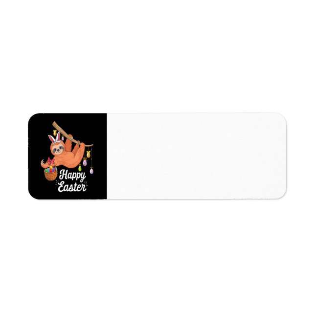 Etiqueta de dirección de Happy Easter Sloth (Frente)