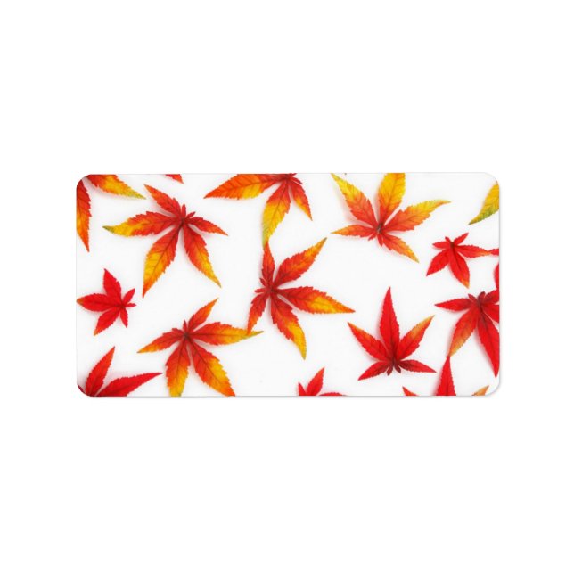 Etiqueta de dirección de hojas de otoño (Frente)