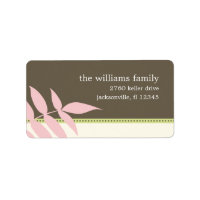 Etiqueta de dirección de hojas precisas - rosa