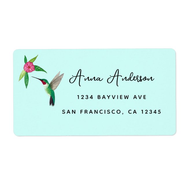 Etiqueta de dirección de Hummingbird (Frente)