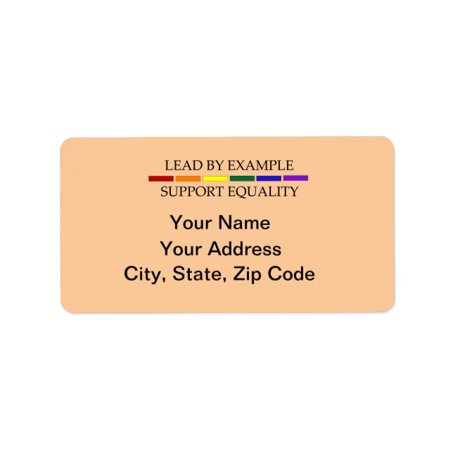 Etiqueta de dirección de igualdad de soporte (Frente)
