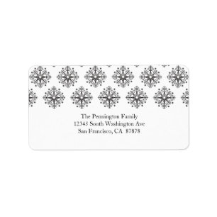 Etiqueta de dirección de invierno de copo de nieve