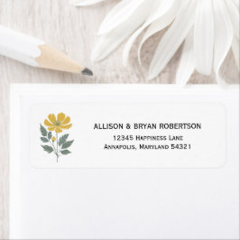 Etiqueta de dirección de invitación de boda floral