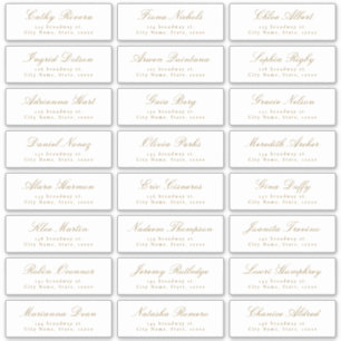 Etiqueta de dirección de invitado de Boda de scrip