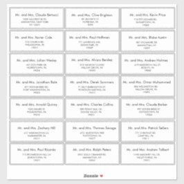 Etiqueta de dirección de invitado de Boda Minimali