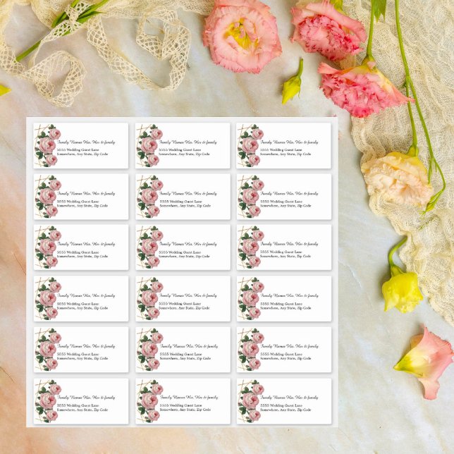 Etiqueta de dirección de invitado de boda personal (Subido por el creador)