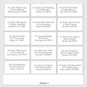 Etiqueta de dirección de invitado formal en blanc