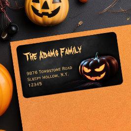 Etiqueta de dirección de Jack-O-Lantern Halloween