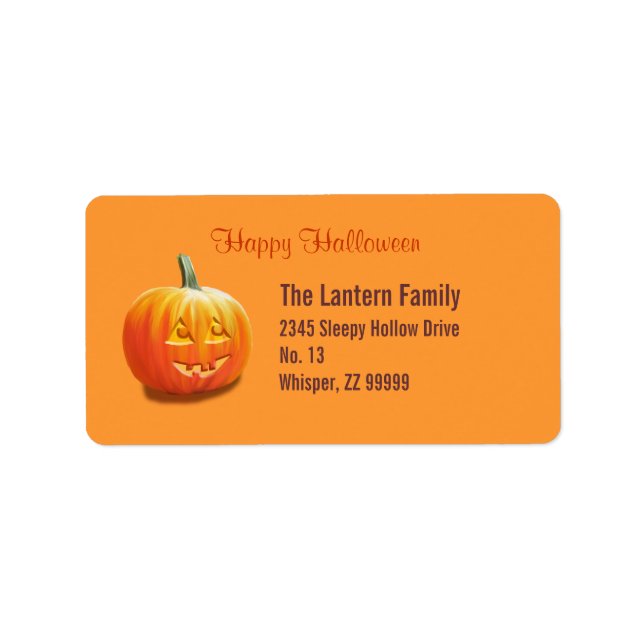 Etiqueta de dirección de Jack O'Lantern Halloween (Frente)