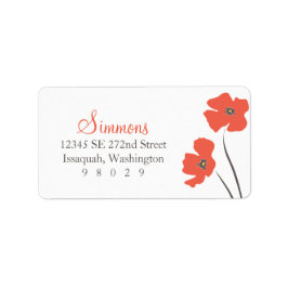 Etiqueta de dirección de la amapola