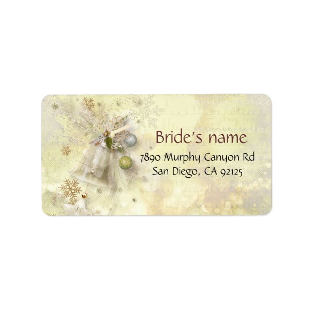 Etiqueta de dirección de la Campana dorada de los  (Frente)