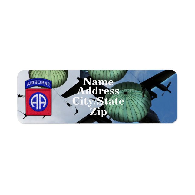 Etiqueta de dirección de la División Aérea ABN 82ª (Frente)