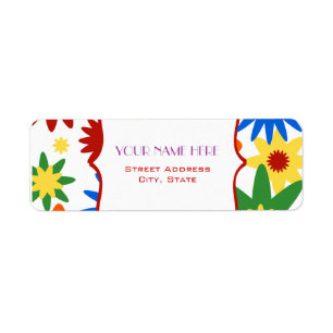 Etiqueta de dirección de la flor - colores