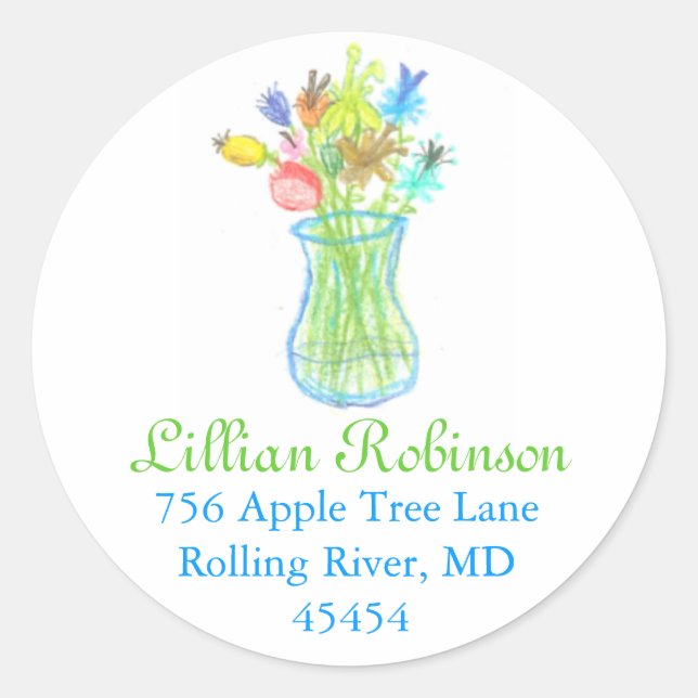 Etiqueta de dirección de la flor Karate Kat Graphi (Anverso)