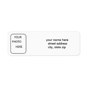 Etiqueta de dirección de la foto