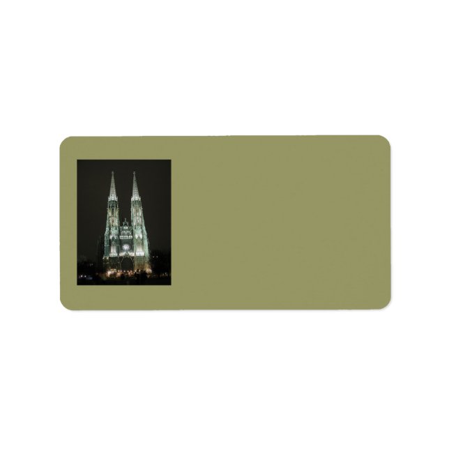 Etiqueta de dirección de la iglesia de Notre Dame (Frente)