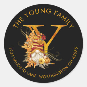 Etiqueta de dirección de la letra y del monograma 