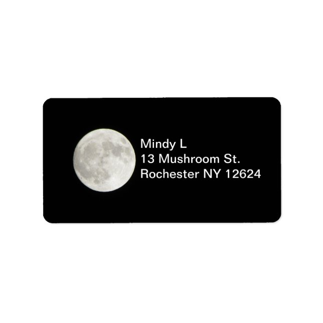 Etiqueta de dirección de la luna completa (Frente)