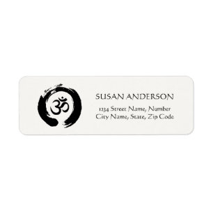 Etiqueta de dirección de la yoga y de la