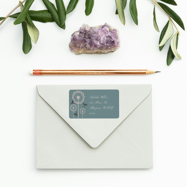 Etiqueta de dirección de las libagonflies azules (Blue Dragonflies Address Label)