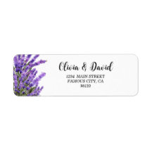 Etiqueta de dirección de Lavender Purple Florals