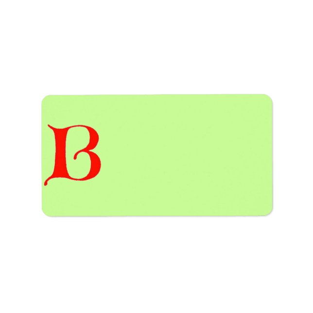 Etiqueta de dirección de letra B (Frente)