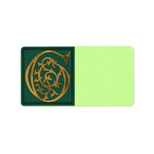 Etiqueta de dirección de letra G