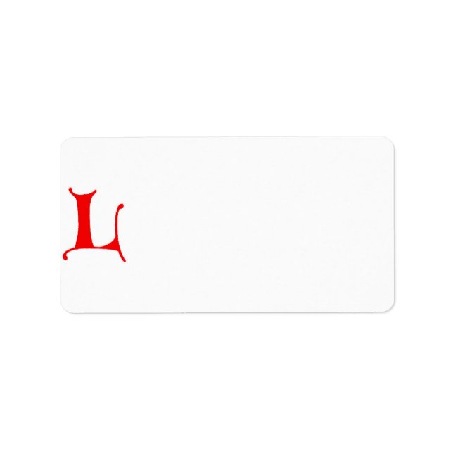 Etiqueta de dirección de letra L (Frente)