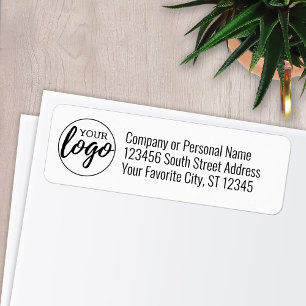 Etiqueta de dirección de logotipo comercial de Off
