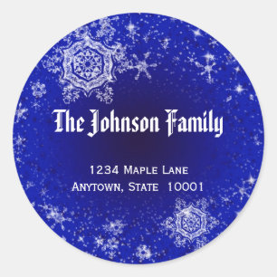 Etiqueta de dirección de los copos de nieve