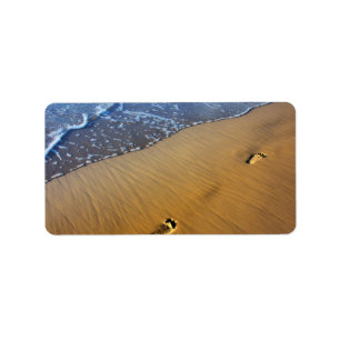 Etiqueta de dirección de los pasos de la playa