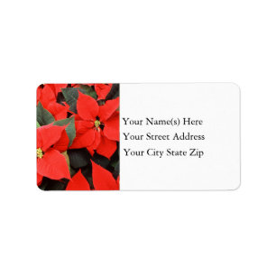 Etiqueta de dirección de los Poinsettias