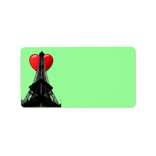 Etiqueta de dirección de Love Paris