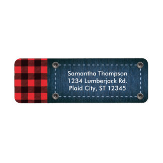 Etiqueta de dirección de Lumberjack Plaid y Jean