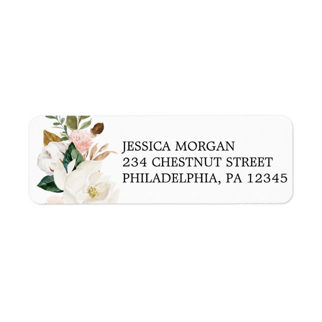 Etiqueta de dirección de Magnolia Cotton (Frente)