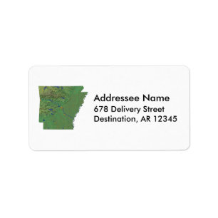 Etiqueta de dirección de mapa de Arkansas