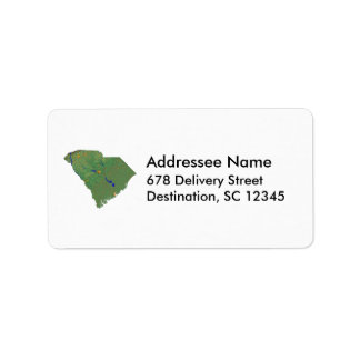 Etiqueta de dirección de mapa de Carolina del Sur
