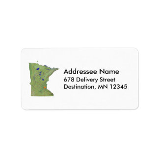 Etiqueta de dirección de mapa de Minnesota
