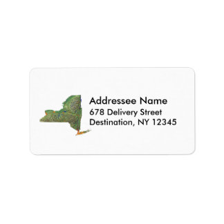 Etiqueta de dirección de mapa de Nueva York