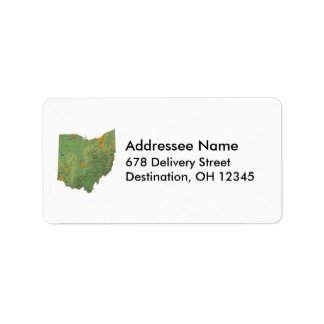 Etiqueta de dirección de mapa de Ohio