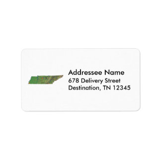 Etiqueta de dirección de mapa de Tennessee