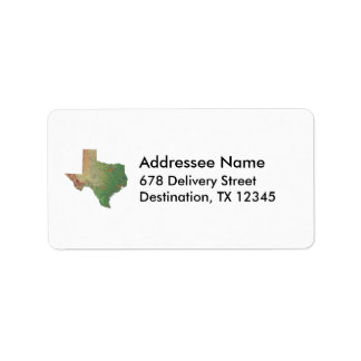 Etiqueta de dirección de mapa de Texas