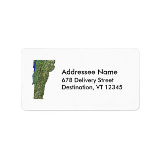 Etiqueta de dirección de mapa de Vermont