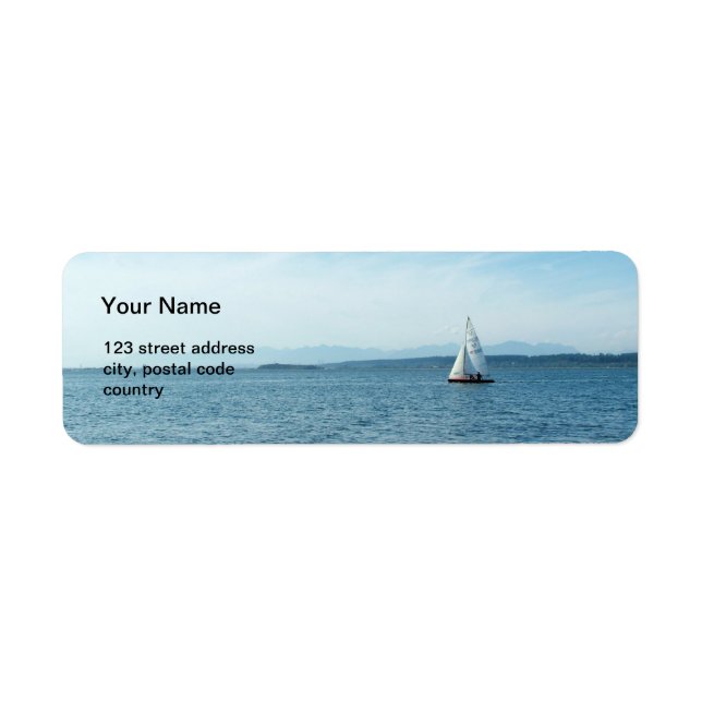 etiqueta de dirección de mar y barco (Frente)
