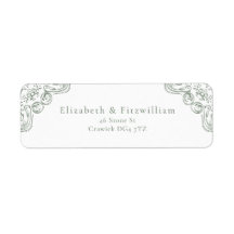 Etiqueta de dirección de marco de marco verde vint