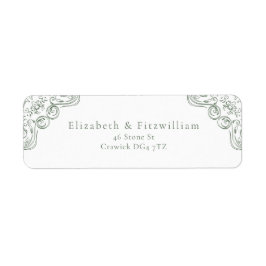 Etiqueta de dirección de marco de marco verde vint