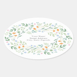 Etiqueta de dirección de 'Marco floral mixto de co