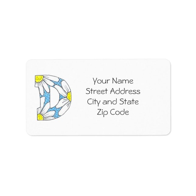 Etiqueta de dirección de margarita para personaliz (Frente)