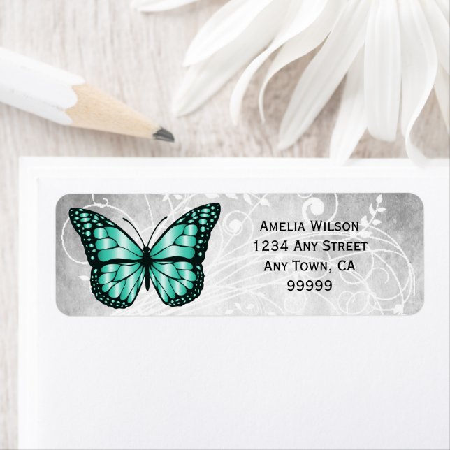 Etiqueta de dirección de mariposa Verde azulada br (In situ)